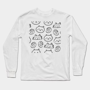 Kittens doodle Long Sleeve T-Shirt